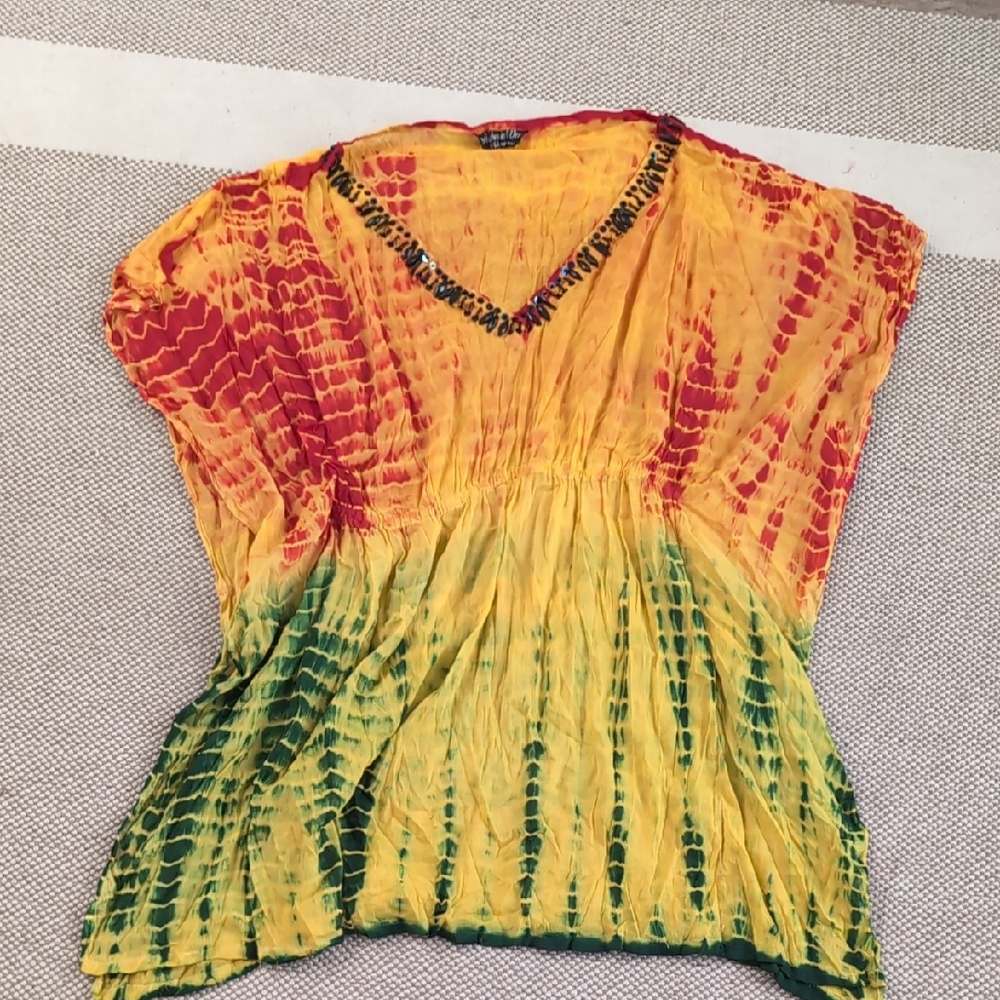 Silk Tie Dye Tunic Top